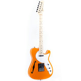 Grote Electric Guitar Semi-Hollow Body Single F-Hole   Gloss Pain Tele Style Guitar Full-Size Basswood with Canadia Maple neck Chrome Hardware Picks