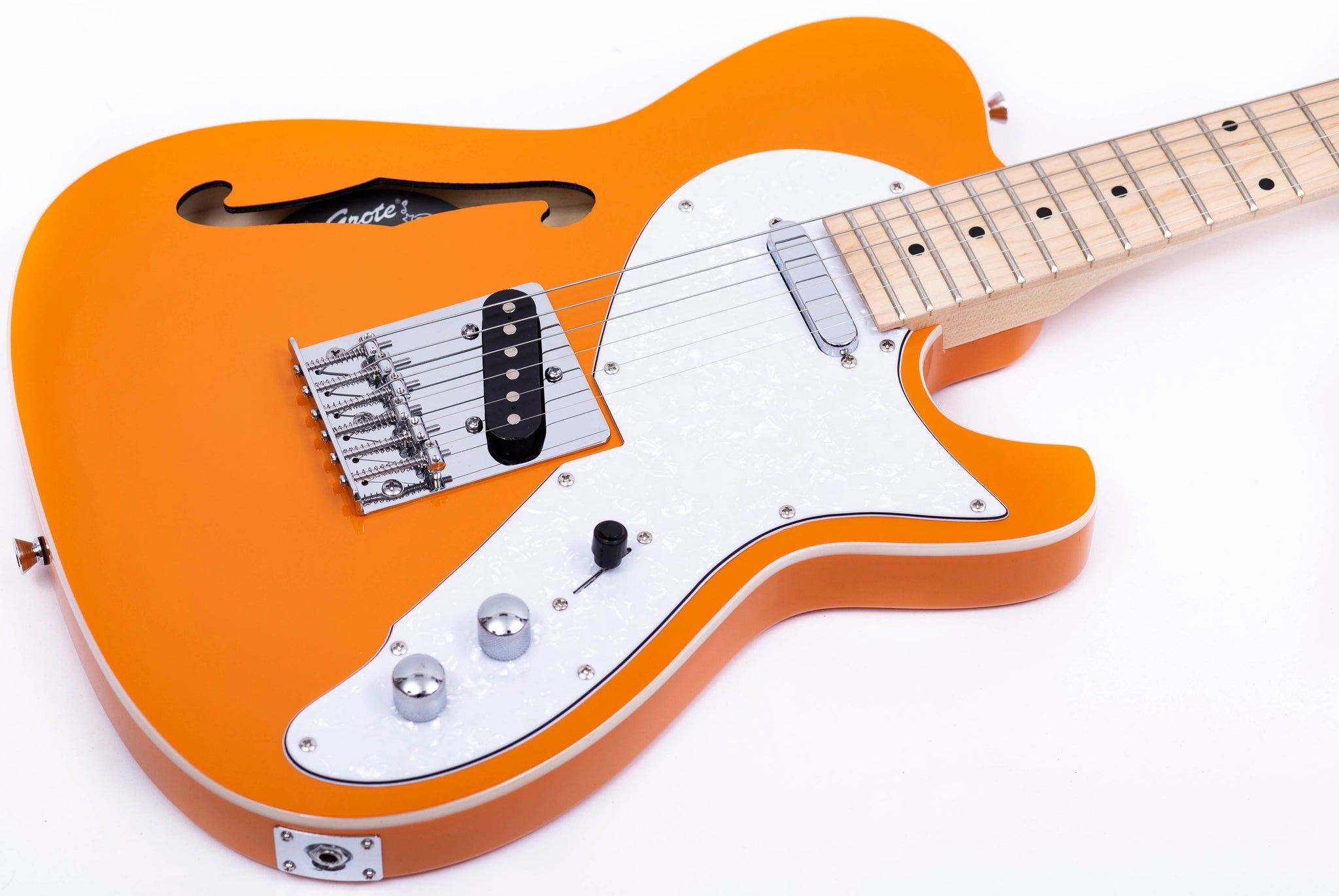 Grote Electric Guitar Semi Hollow Body Single F Hole Gloss Pain Tele S Grote Guitar